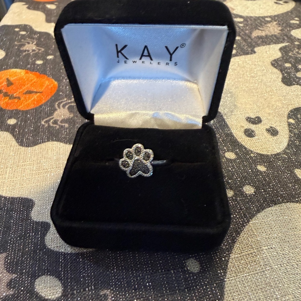 Kay Jewelers Silver Paw Print Ring